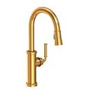 Newport Brass Aged Brass Single Handle Pull Down Kitchen Faucet 