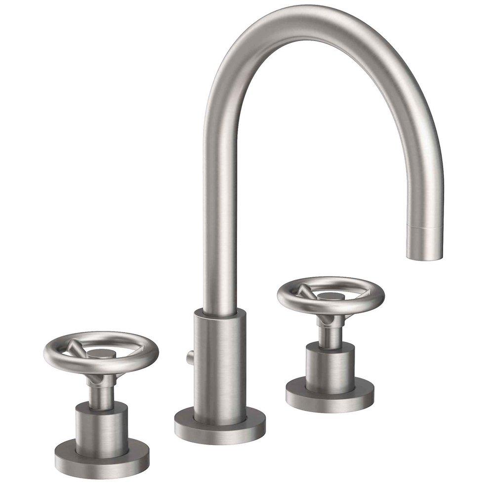 Newport Brass Stainless Steel - PVD Two Handle Widespread Bathroom Sink Faucet Wheel Handle 