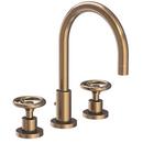 Newport Brass Antique Brass Two Handle Widespread Bathroom Sink Faucet Wheel Handle 