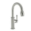 Newport Brass Polished Nickel - Natural 1.8 gpm 1 Hole Deck Mount Prep or Bar Faucet with Single Lever Handle and Pull Down Spout 