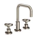 Newport Brass Antique Nickel Two Handle Widespread Bathroom Sink Faucet Wheel Handle 