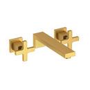 Two Handle Wall Mount Bathroom Sink Faucet in Satin Bronze - PVD