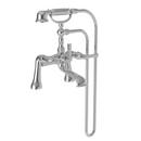 Triple Handle Exposed Tub and Hand Shower Set in Polished Chrome