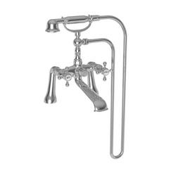 Three Handle Roman Tub Faucet with Handshower in Polished Chrome