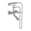 Three Handle Wall Mount Tub Filler with Handshower in Polished Chrome