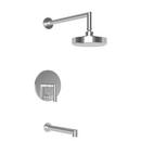 Wall Mount Pressure Balance Tub and Shower Trim Set with Single Lever Handle in Polished Chrome