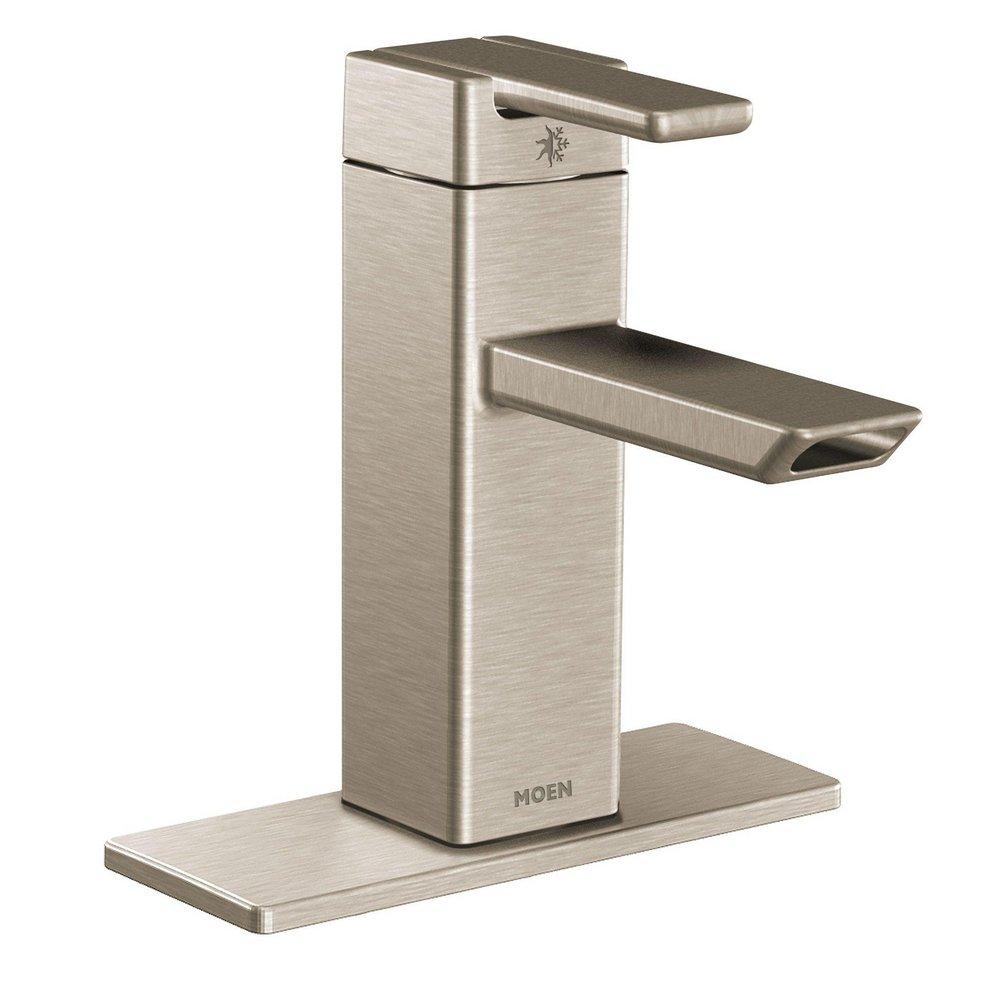 Moen Brushed Nickel Single Handle Centerset Bathroom Sink Faucet 