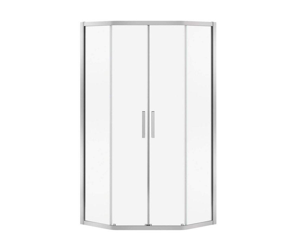 Maax US Polished Chrome 38 x 71-1/2 in. Sliding Crystal Clear Glass Neo Angle Shower Door 