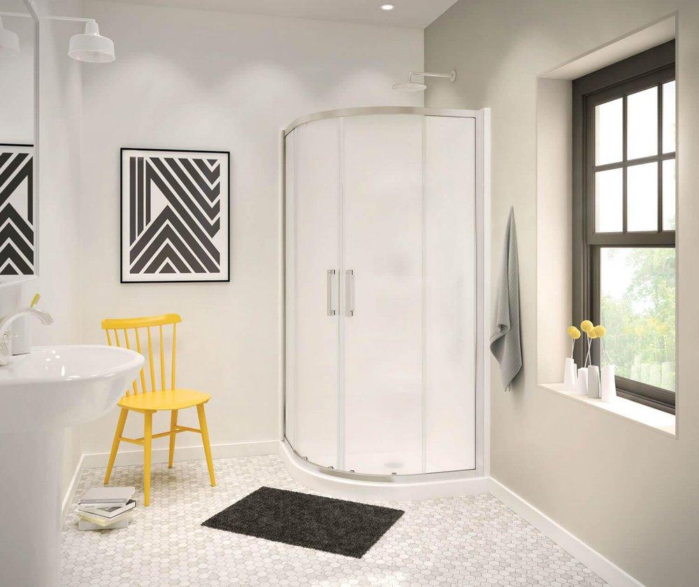 Brushed Nickel 36 x 36 in. Drop-In Bathtub with Left Drain 