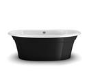 Black 66 x 36 in. Drop-In Bathtub with Center Drain 