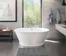 Maax US White 59-1/2 x 41-1/2 in. Soaker Freestanding Bathtub with Center Drain 