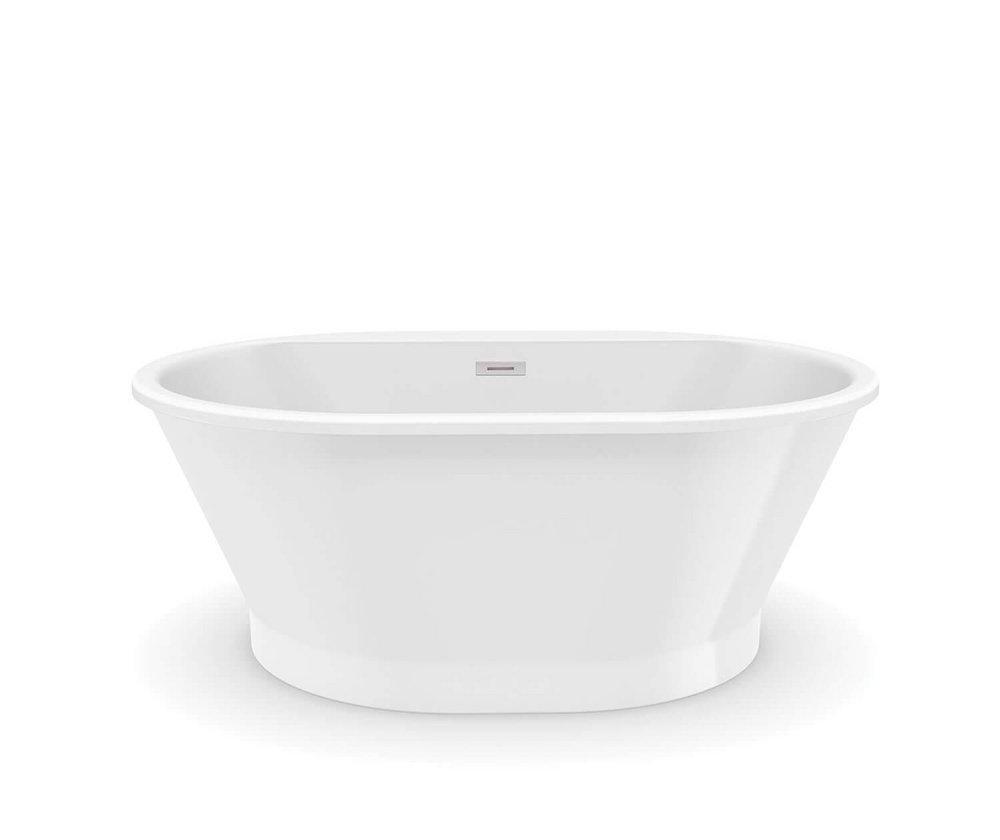 Maax US White 59-1/2 x 41-1/2 in. Soaker Freestanding Bathtub with Center Drain 