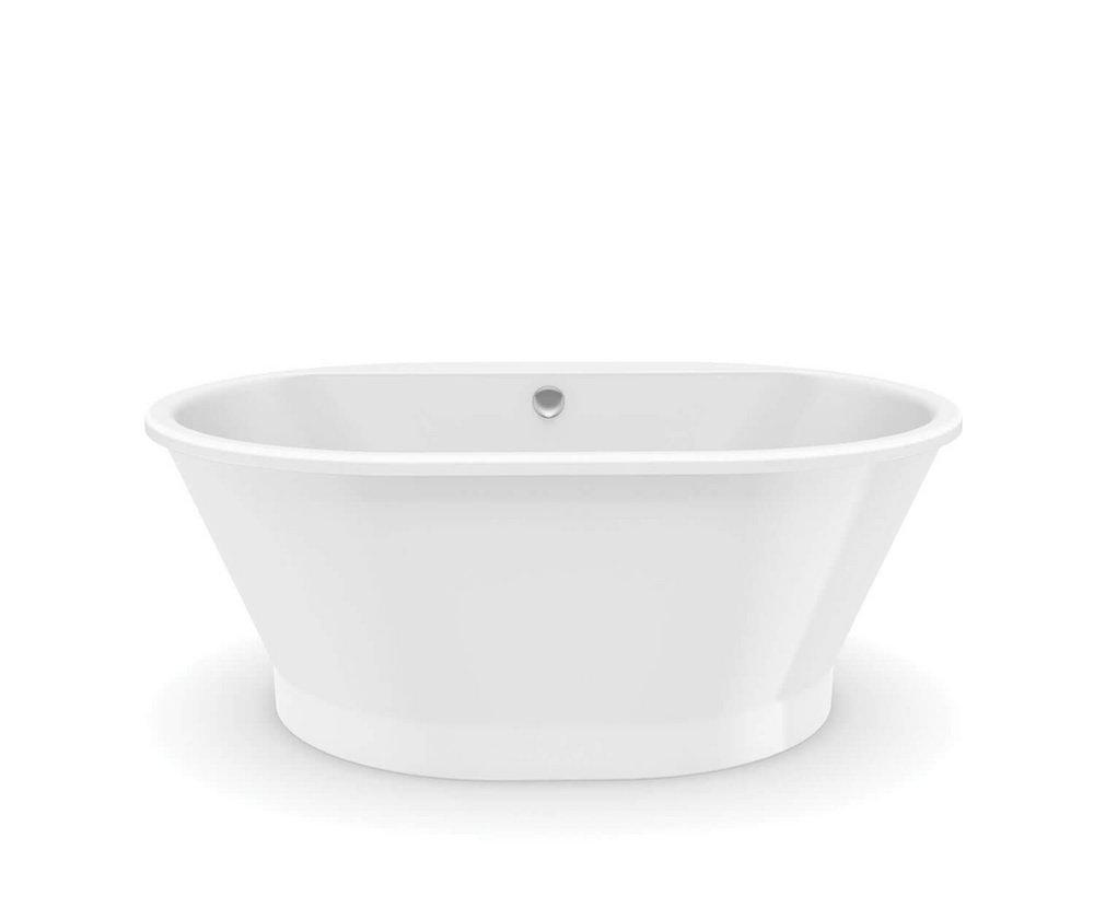Maax US White 59-1/2 x 41-1/2 in. Soaker Freestanding Bathtub with Center Drain 