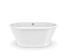 Maax US White 59-1/2 x 41-1/2 in. Soaker Freestanding Bathtub with Center Drain 