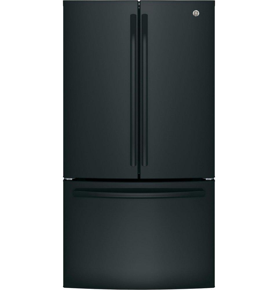 GE&reg; High Gloss Black 35-3/4 in. 27 cu. ft. French Door Refrigerator 