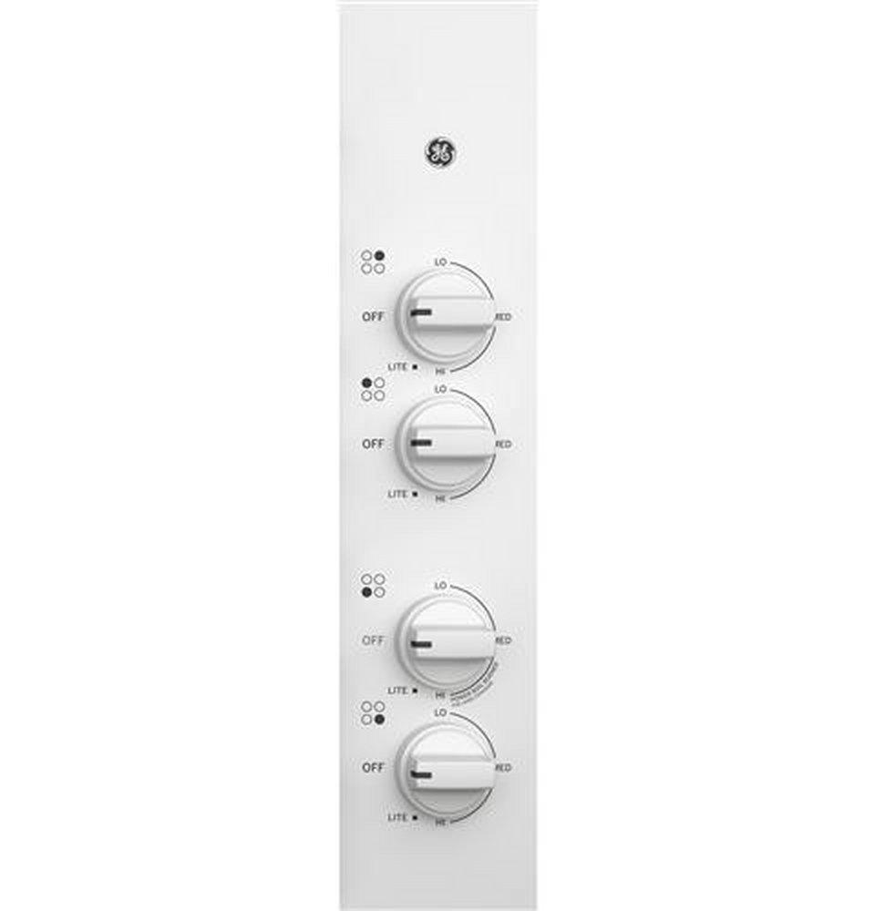 GE&reg; White 4 Burner Sealed Cooktop 