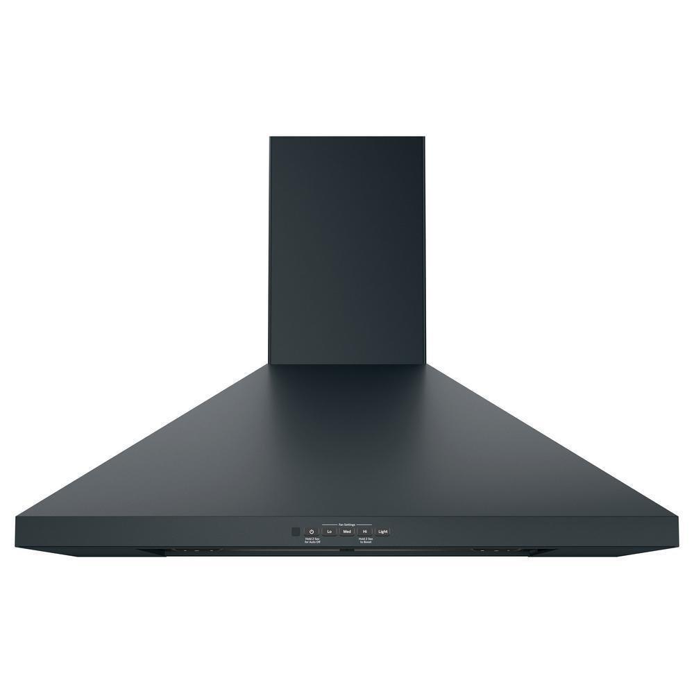 GE&reg; Black Slate 30 in. Chimney Range Hood 