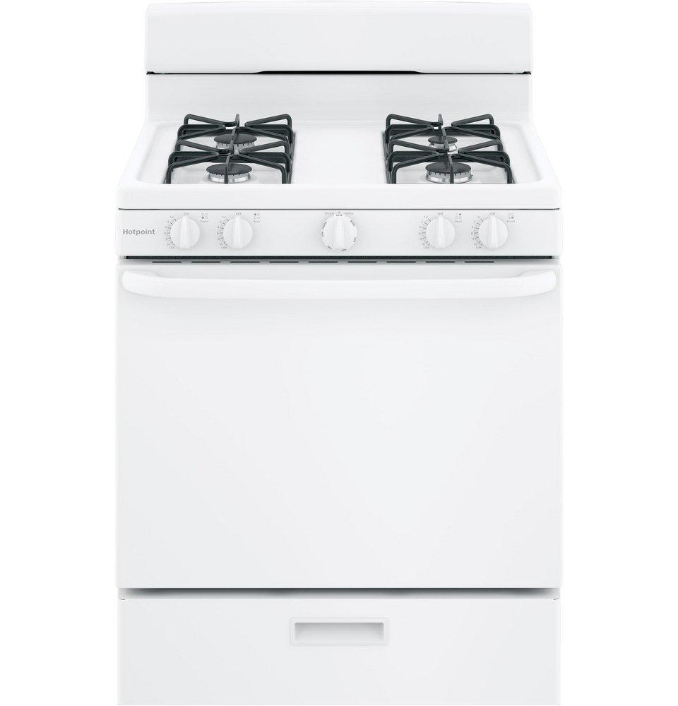Hotpoint® White 30 in. Gas 4-Burner Sealed Freestanding Range 