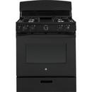 GE&reg; Black 30 in. Gas 4-Burner Sealed Freestanding Range 