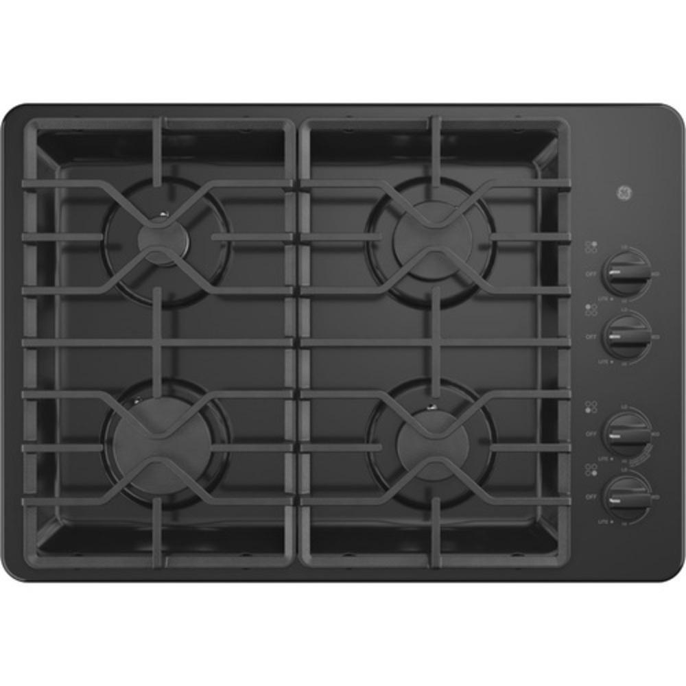 GE&reg; Black 4 Burner Sealed Cooktop 