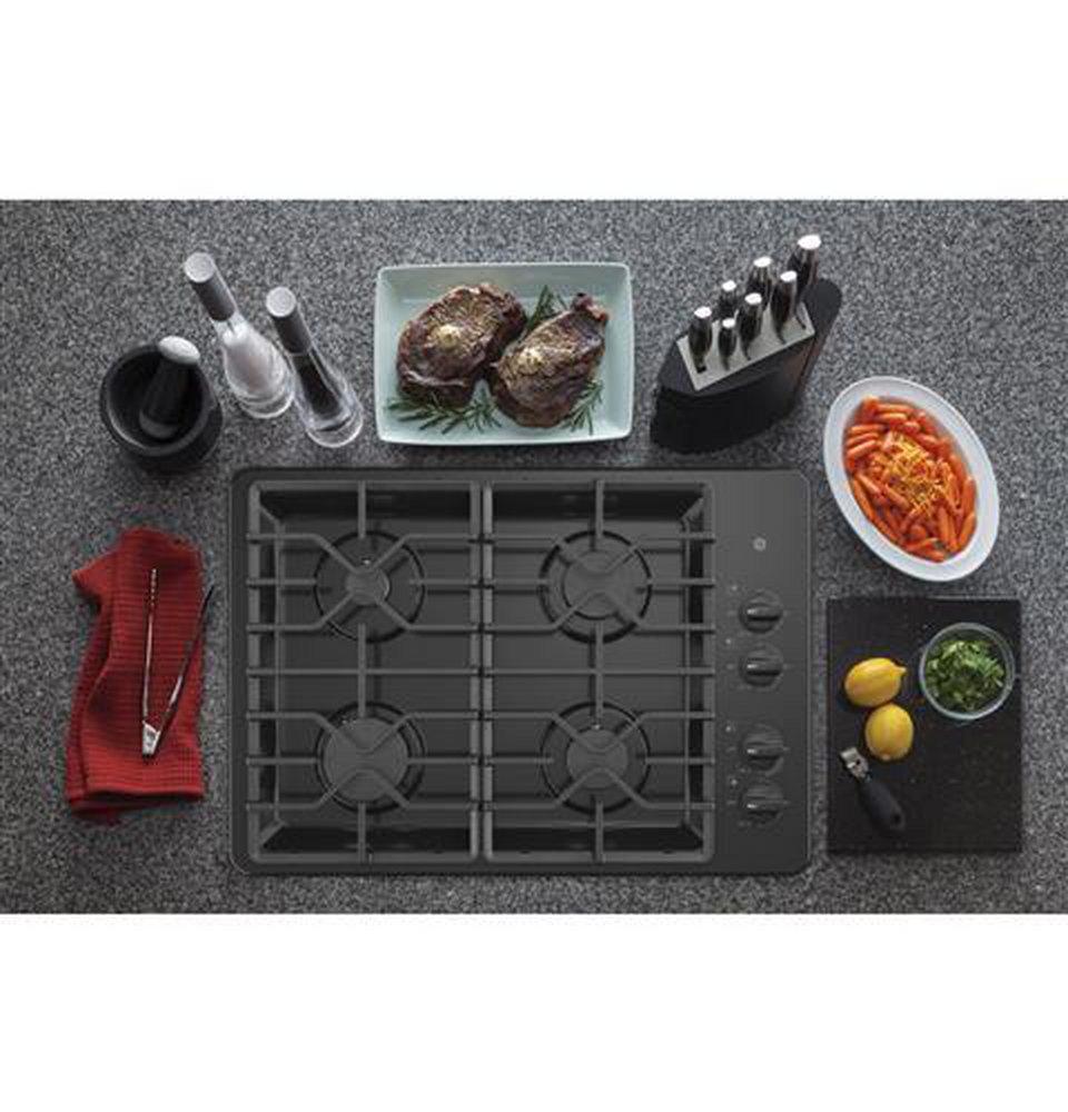 GE&reg; Black 4 Burner Sealed Cooktop 