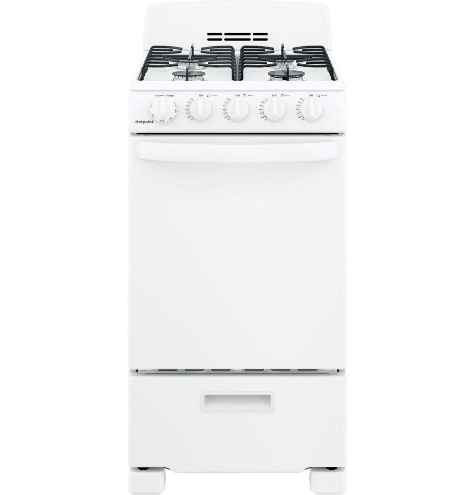 Hotpoint® White 19-3/4 in. Gas 4-Burner Sealed Freestanding Range 