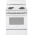 GE&reg; White 30 in. Electric 4-Burner Coil Freestanding Range 
