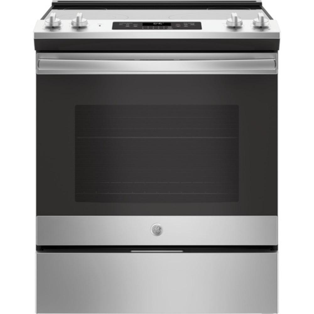 GE&reg; Stainless Steel 29-7/8 in. Electric 4-Burner Radiant Smoothtop Slide-in Range 