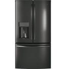 35-3/4 in. 27.7 cu. ft. French Door Refrigerator in Black Stainless