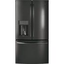 GE&reg; Black Stainless Steel 35-3/4 in. 22.1 cu. ft. Bottom Mount Freezer,Counter Depth and French Door Refrigerator 