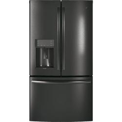 22.1 cu. ft. Bottom Mount Freezer,Counter Depth and French Door Refrigerator in Black Stainless