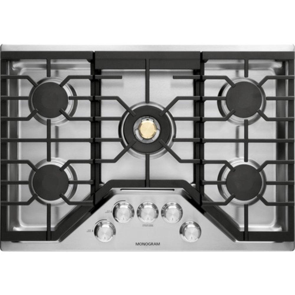 Monogram&reg; Stainless Steel 5 Burner Sealed Cooktop 