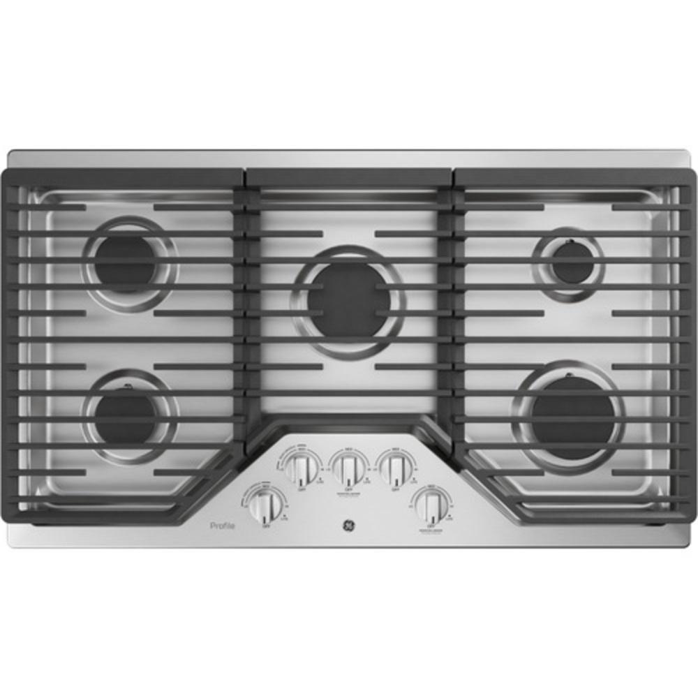 GE&reg; Stainless Steel 5 Burner Sealed Cooktop 