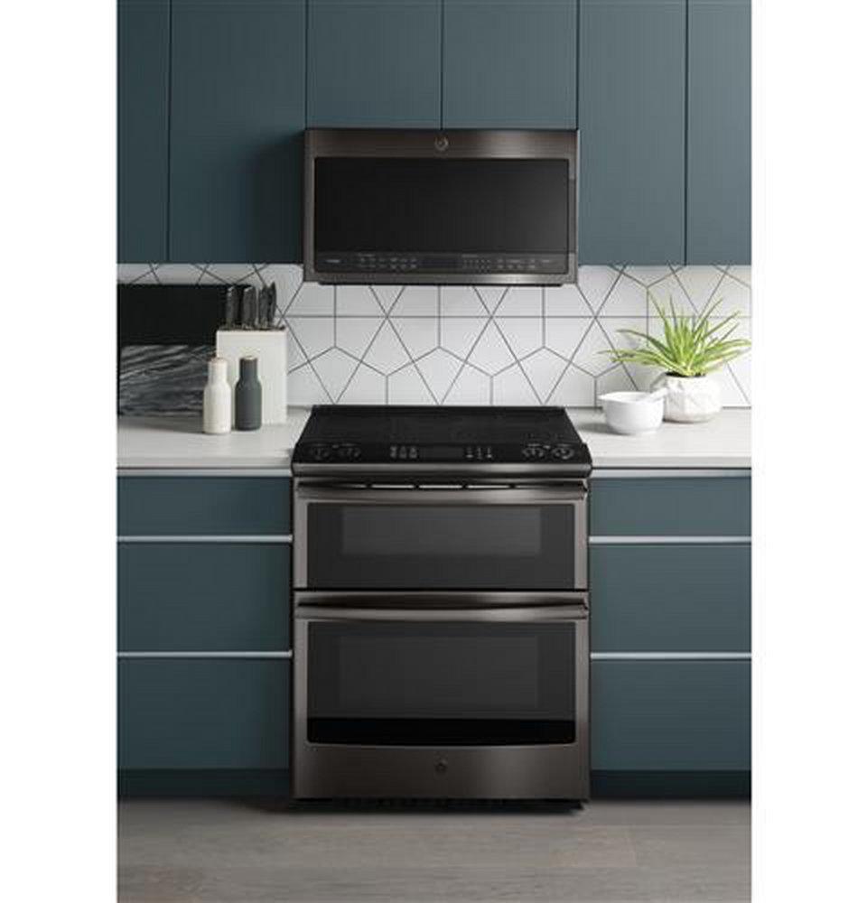 GE&reg; Black Stainless 2.1 cu. ft. 1050 W External Over-the-Range Microwave 