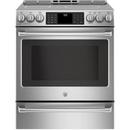 GE&reg; Stainless Steel/Grey 30 in. Electric 5-Burner Induction Slide-in Range 
