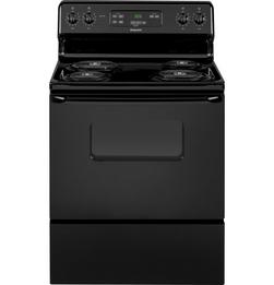 30 in. Electric 4-Burner Coil Freestanding Range in Black on Black