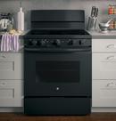 GE&reg; Black 30 in. Electric 4-Burner Radiant Smoothtop Freestanding Range 