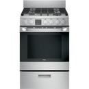 Haier Stainless Steel/Black 24 in. Gas 4-Burner Sealed Freestanding Range 