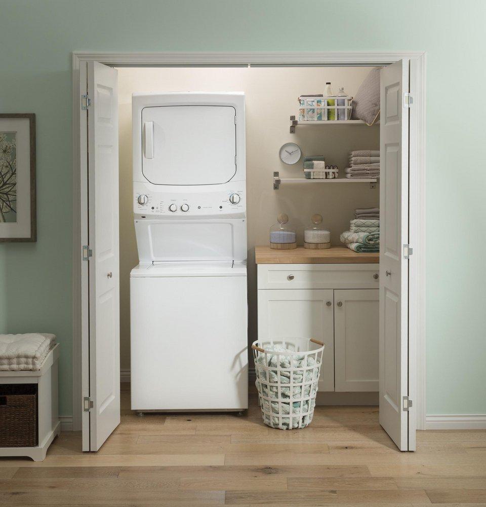 GE&reg; White 9.7 cu. ft. Combination Washer/Dryer 