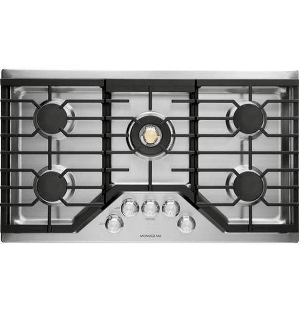 Monogram&reg; Stainless Steel 5 Burner Sealed Cooktop 