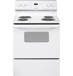 30 in. Electric 4-Burner Coil Freestanding Range in White on White