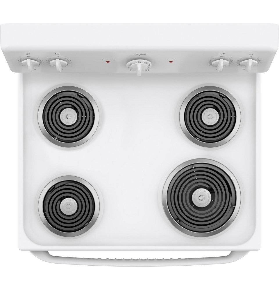 Hotpoint&reg; White 30 in. Electric 4-Burner Coil Freestanding Range 