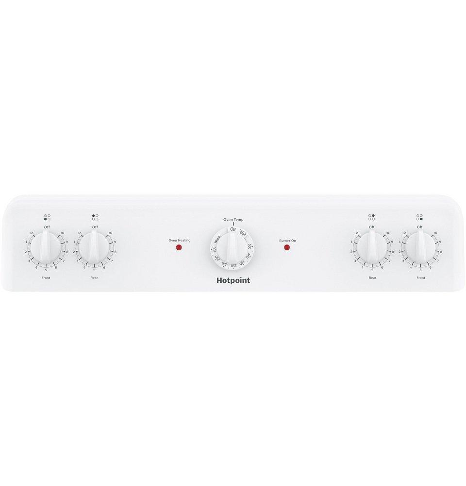 Hotpoint&reg; White 30 in. Electric 4-Burner Coil Freestanding Range 