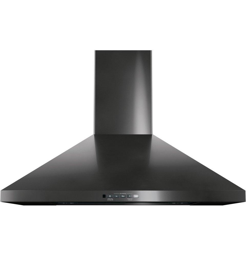 GE&reg; Black Stainless 30 in. Chimney Range Hood 