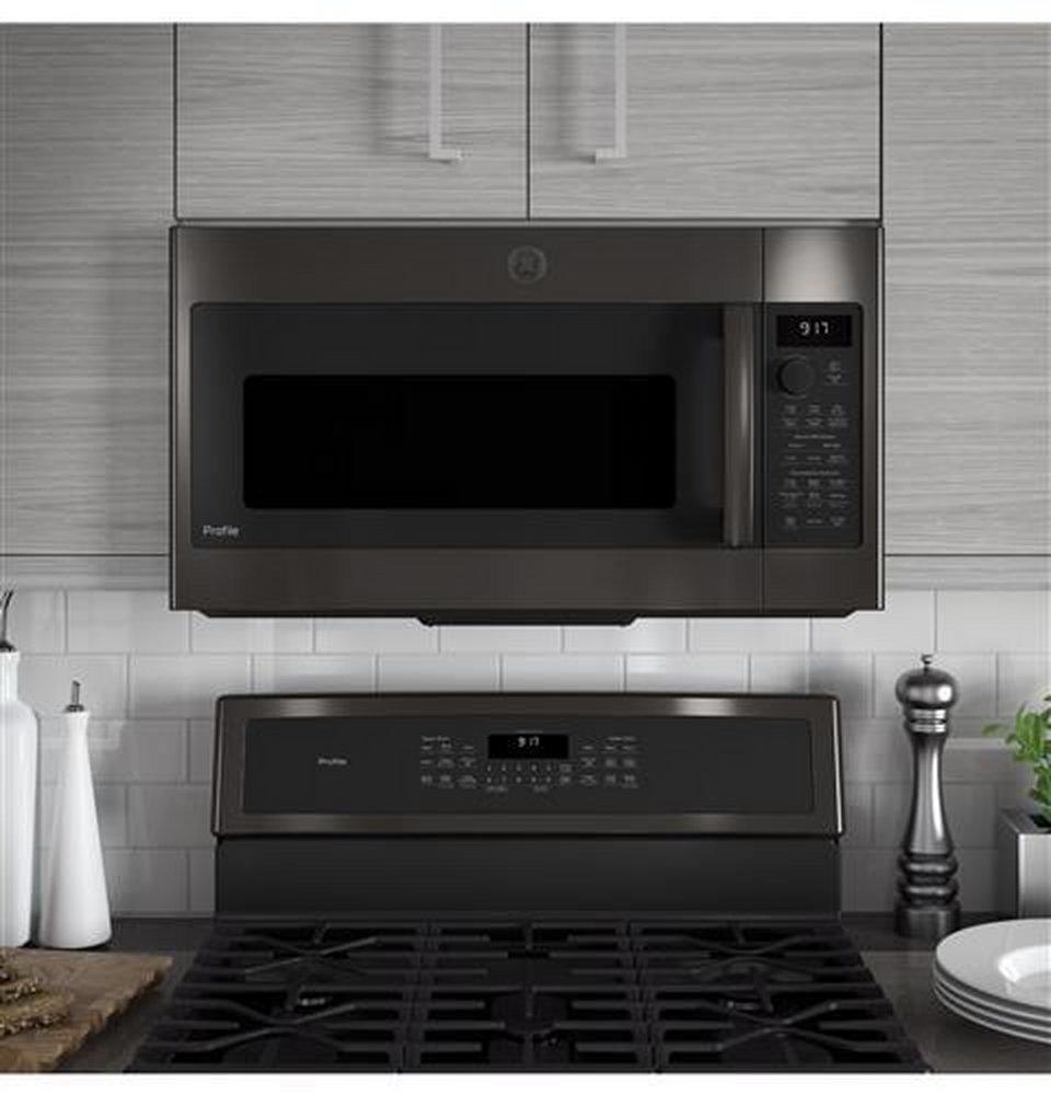 GE® Black Stainless 1.7 cu. ft. 950 W External Over-the-Range Microwave 