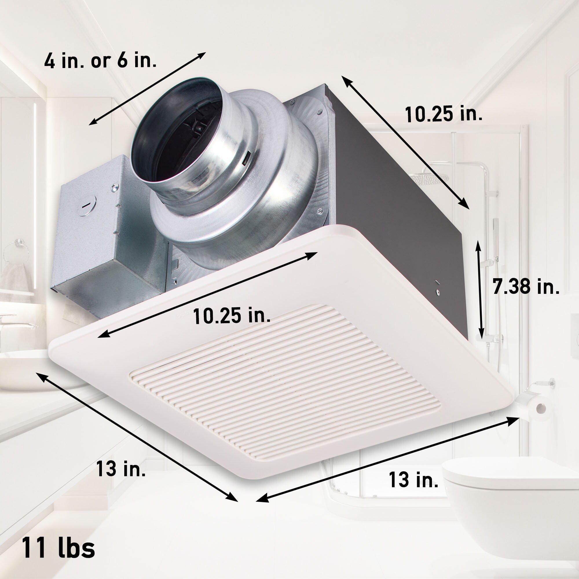 Panasonic White 50-80-110 CFM Ceiling Mount Bathroom Exhaust Fan with Smartflow&trade; ECM Motor in White - 0.3-0.9 Sones - Energy Star Rated 