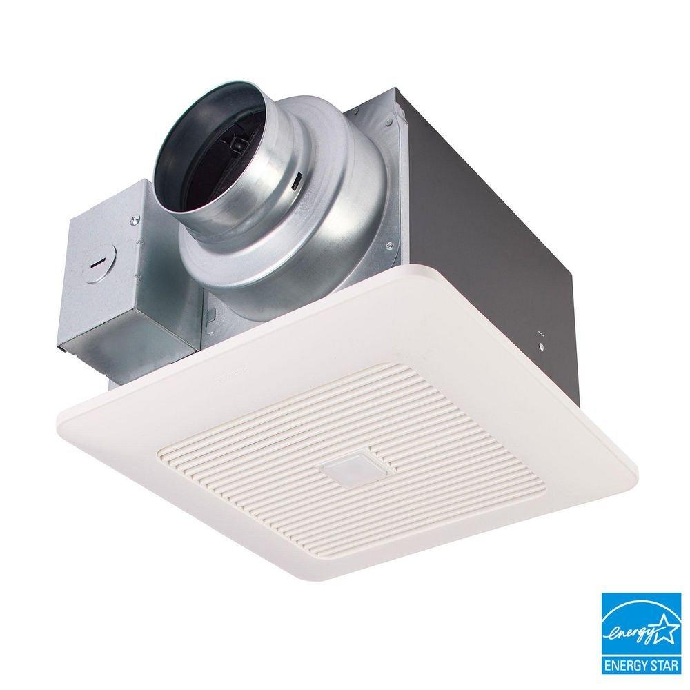 Panasonic White 50-80-110 CFM Ceiling Mount Precision Spot Ventilation Fan in White - 0.9 Sones - Energy Star Rated 
