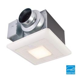 50-80-110 CFM Ceiling Mount Precision Spot Ventilation Fan with Smartflow&trade; ECM Motor, Humidity Sensor, Motion Sensor, & LED Light in White - 0.9 Sones - Energy Star Rated