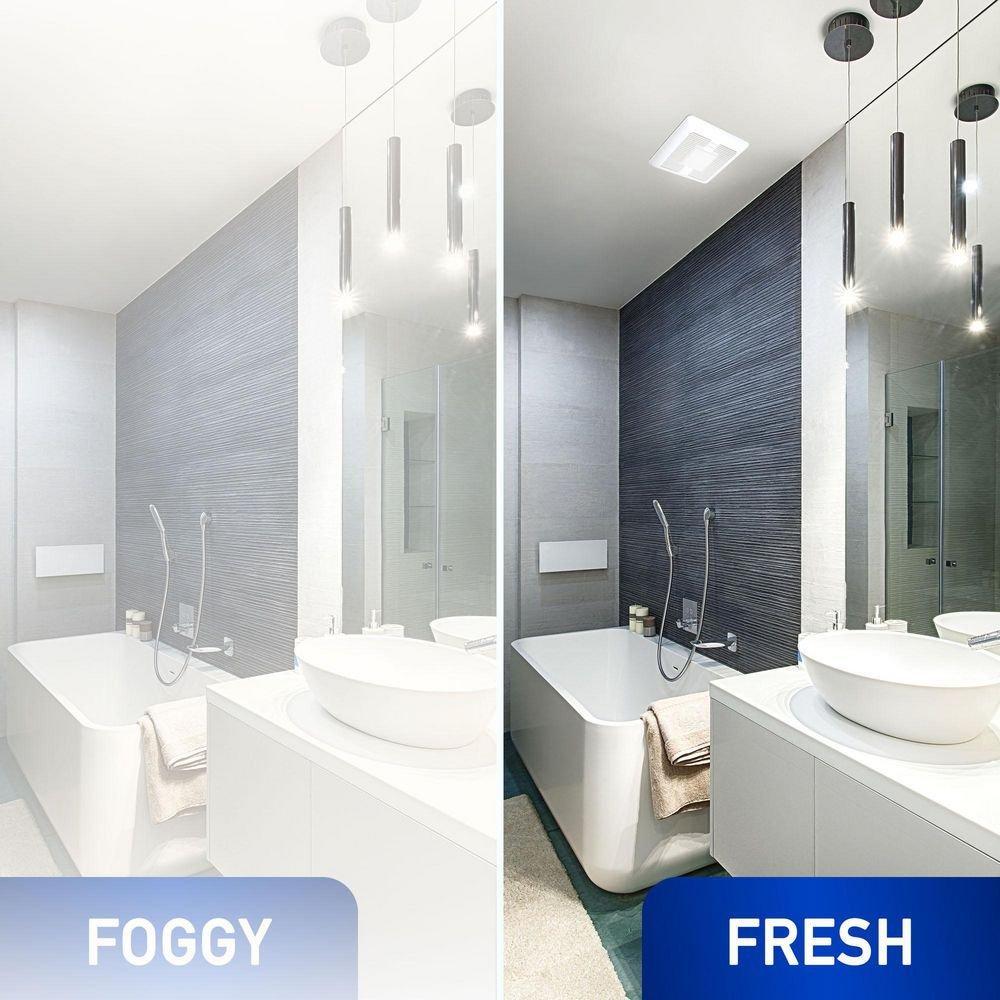Panasonic White 50-80-110 CFM Ceiling Mount Bathroom Exhaust Fan with Smartflow&trade; ECM Motor in White - 0.3-0.9 Sones - Energy Star Rated 