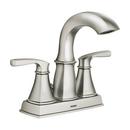 Moen Spot Resist Brushed Nickel 1.2 gpm 3 Hole Deck Mount Bathroom Sink Faucet with Double Lever Handle Centerset Spout 